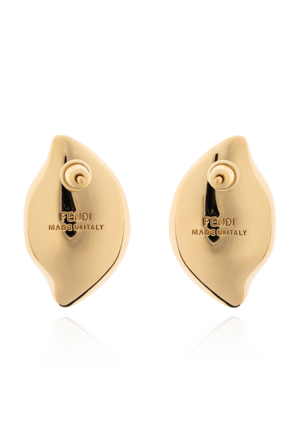 Fendi Brass shell-shaped earrings