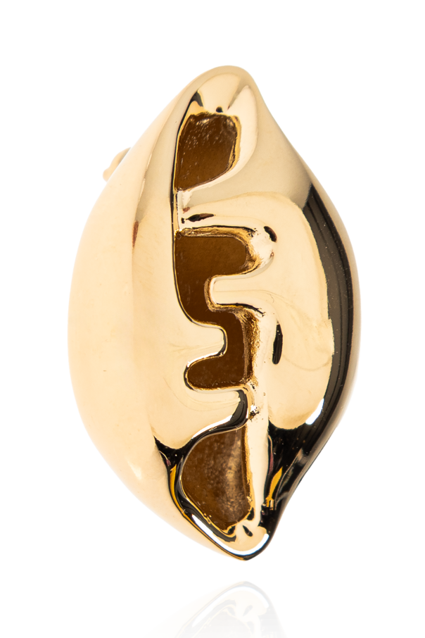 Fendi Brass shell-shaped earrings