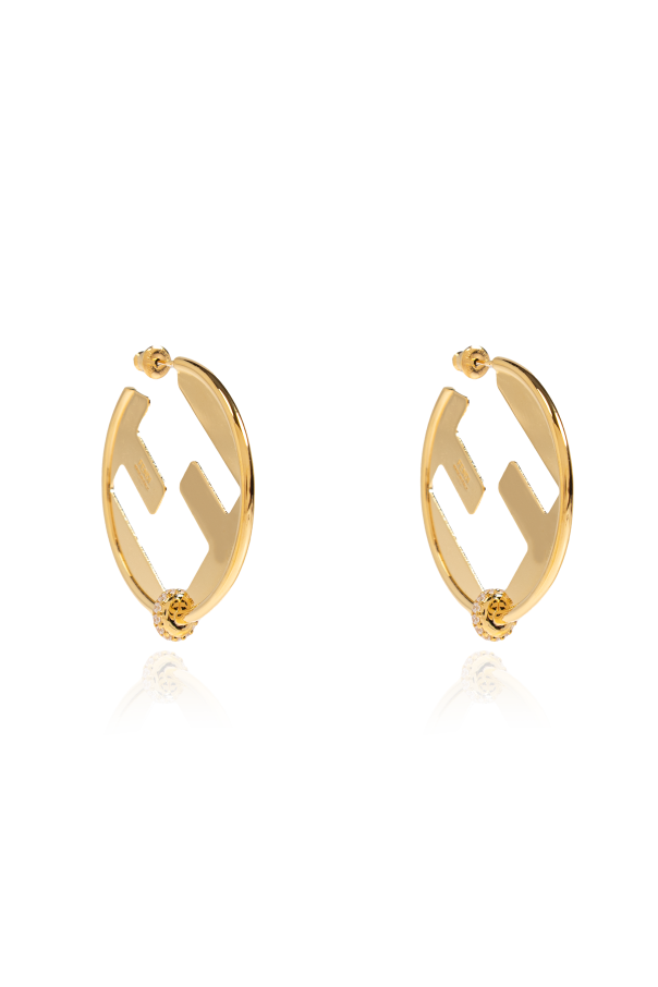 Round earrings with logo od Fendi