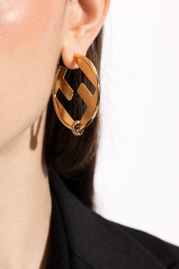 Fendi Runde Ohrringe mit Logo