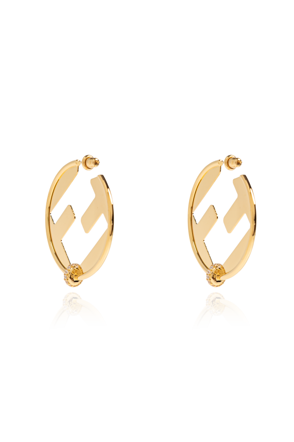 Fendi Runde Ohrringe mit Logo