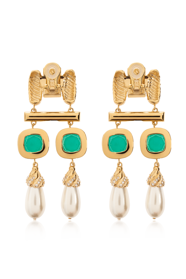 Valentino Garavani Pendientes largos con cristales brillantes