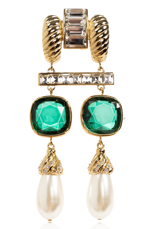 Valentino Garavani Pendientes largos con cristales brillantes