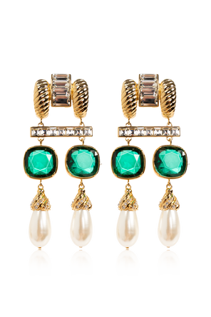 Pendientes largos con cristales brillantes