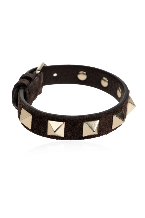 Valentino Garavani Pulseira de camurça com tachas
