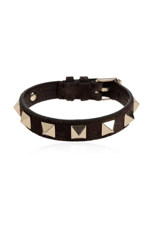 Valentino Garavani Pulseira de camurça com tachas
