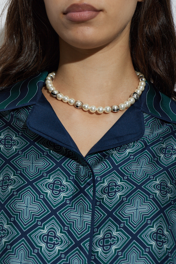 Casablanca Short Silver Pearl Necklace