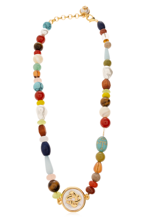 Short necklace with colorful stones