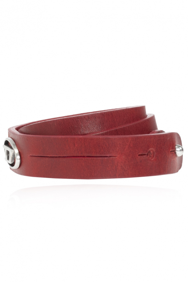 Diesel 'A-Logo' leather bracelet