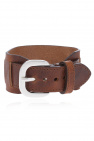 Diesel BROWN 'A-PLAQUE' leather bracelet