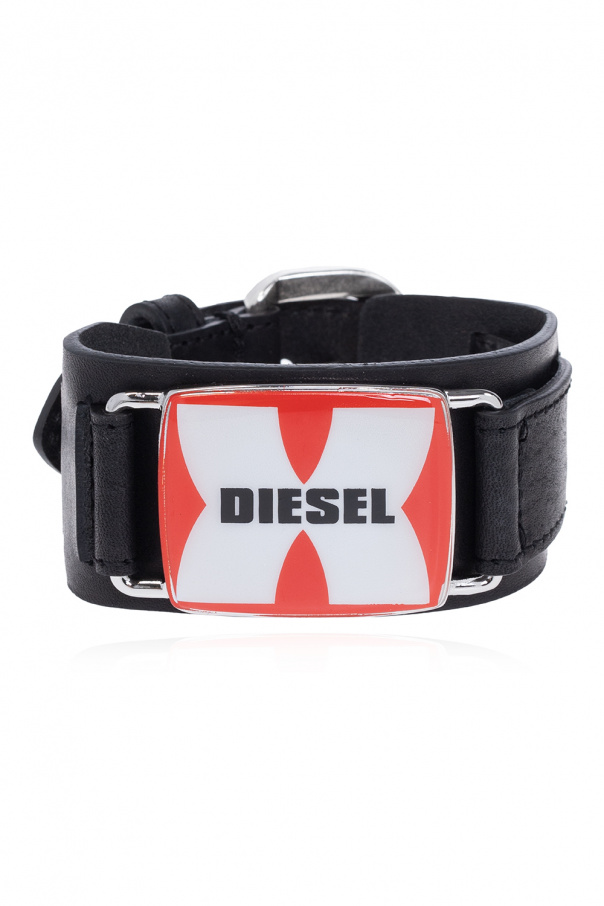 Diesel 'A-PLAQUE' leather bracelet