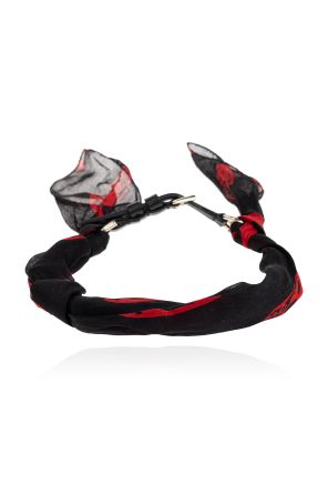 Alexander McQueen Pulsera de seda con motivo de calavera
