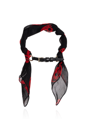 Alexander McQueen Pulsera de seda con motivo de calavera