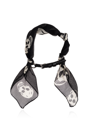 Alexander McQueen Pulsera de seda con motivo de calavera