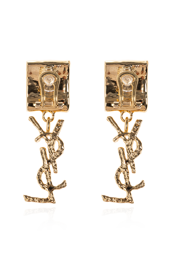 Saint Laurent Brass clip-on earrings 'Cassandre'
