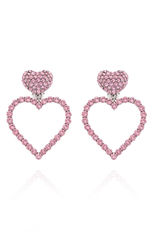 Moschino Crystal-embellished clip-on earrings
