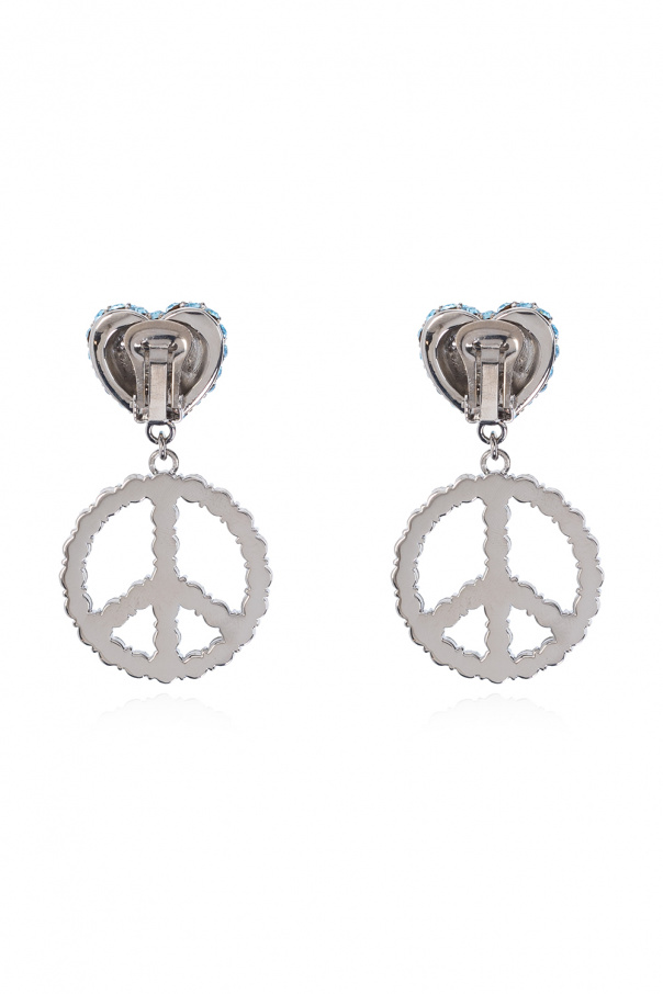 Moschino Crystal-embellished clip-on earrings