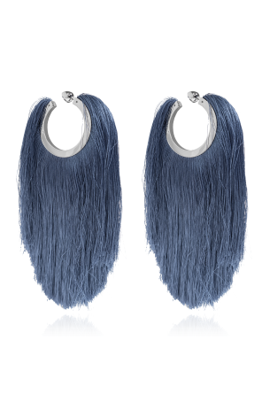Round earrings with tassels