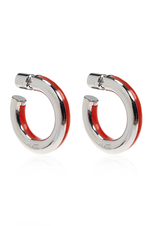Round hoop earrings with resin