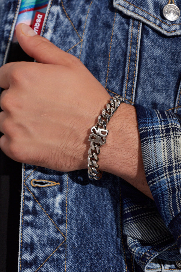 Dsquared2 Brazalete de latón con logotipo
