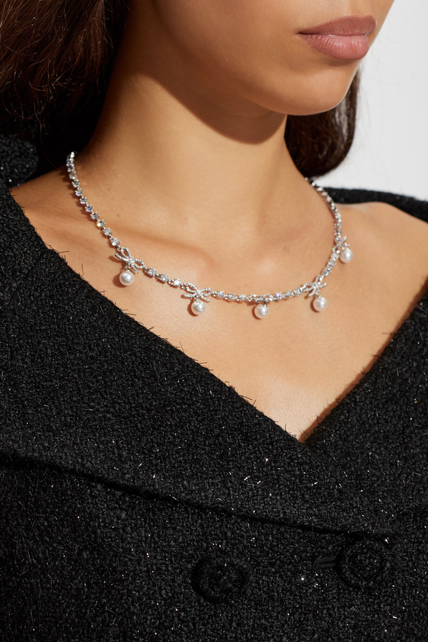 Self-Portrait Necklace with shimmering crystals