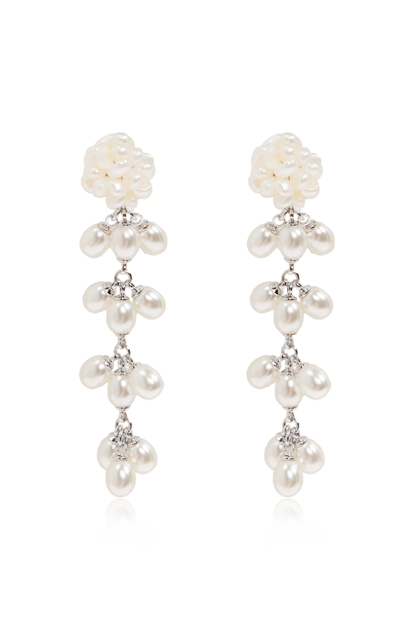 Long earrings with glass pearls od Self-Portrait