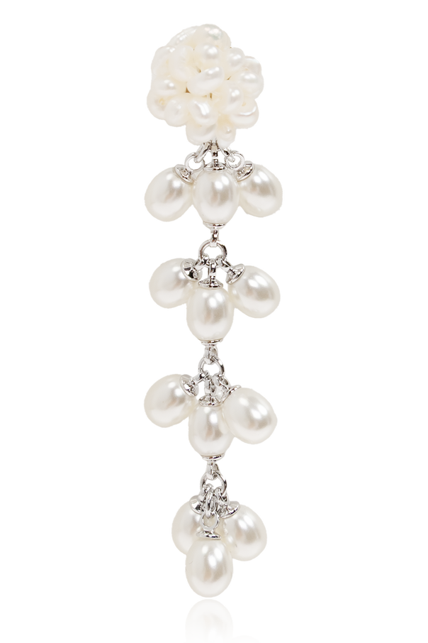 Self-Portrait Long earrings with glass pearls