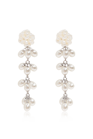 Long earrings with glass pearls