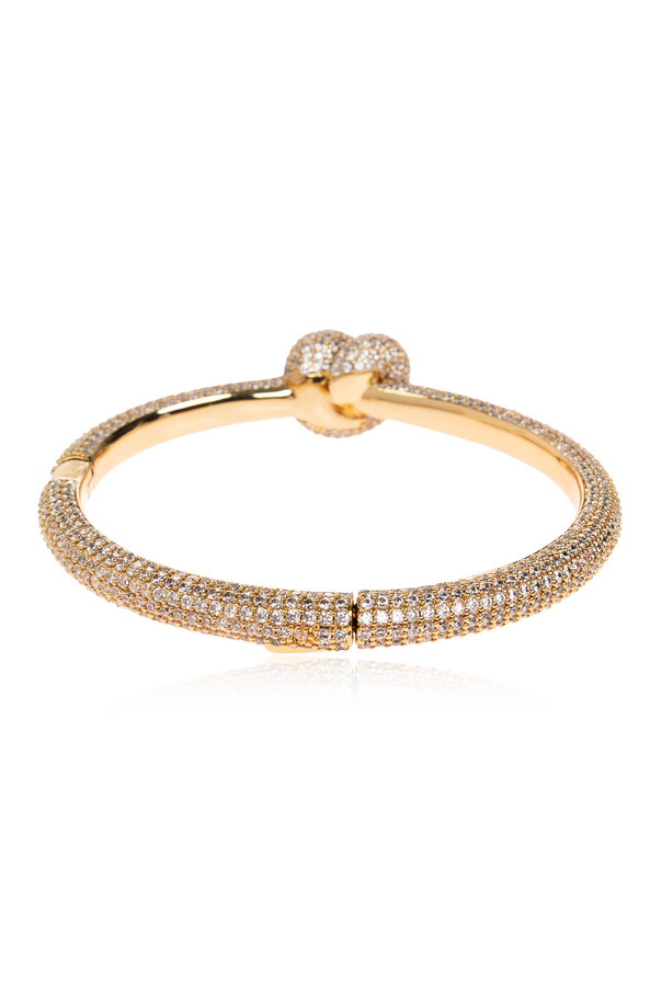 Self-Portrait Brass bracelet with shimmering crystals
