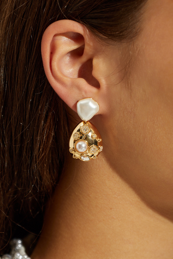 Self-Portrait Earrings with shimmering crystals