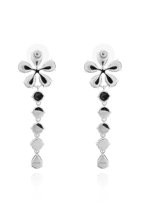 Self-Portrait Long earrings with shimmering crystals