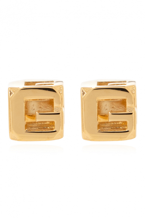 givenchy KENNY ‘G Cube’ brass earrings