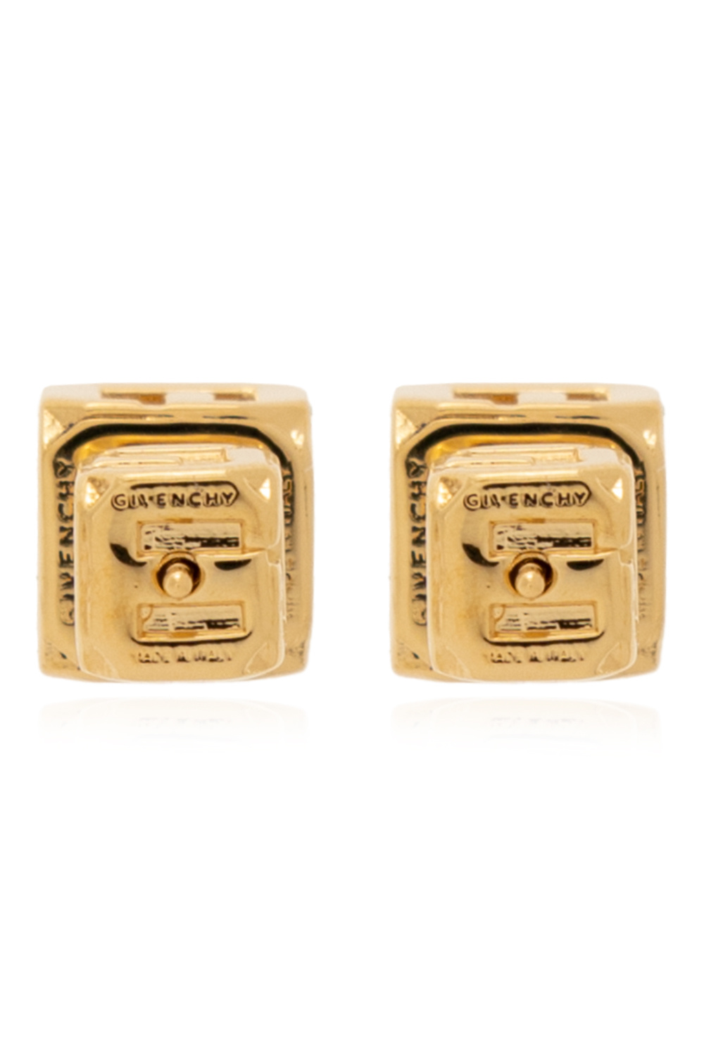 givenchy KENNY ‘G Cube’ brass earrings