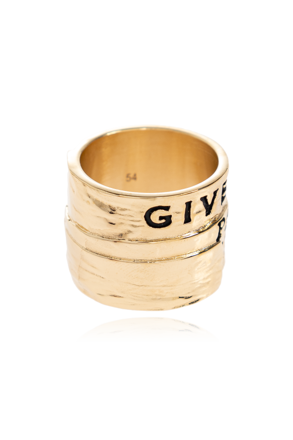 Givenchy Pierścień z wygrawerowanym logo