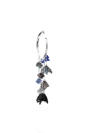 Single earring with shimmering crystals