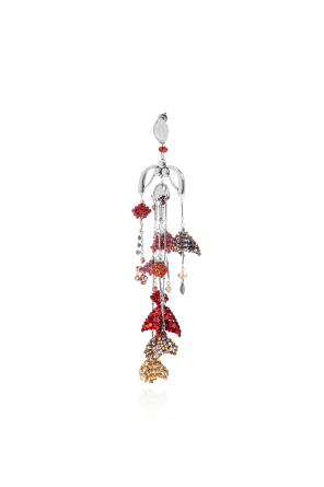 Pendiente individual con cristales brillantes