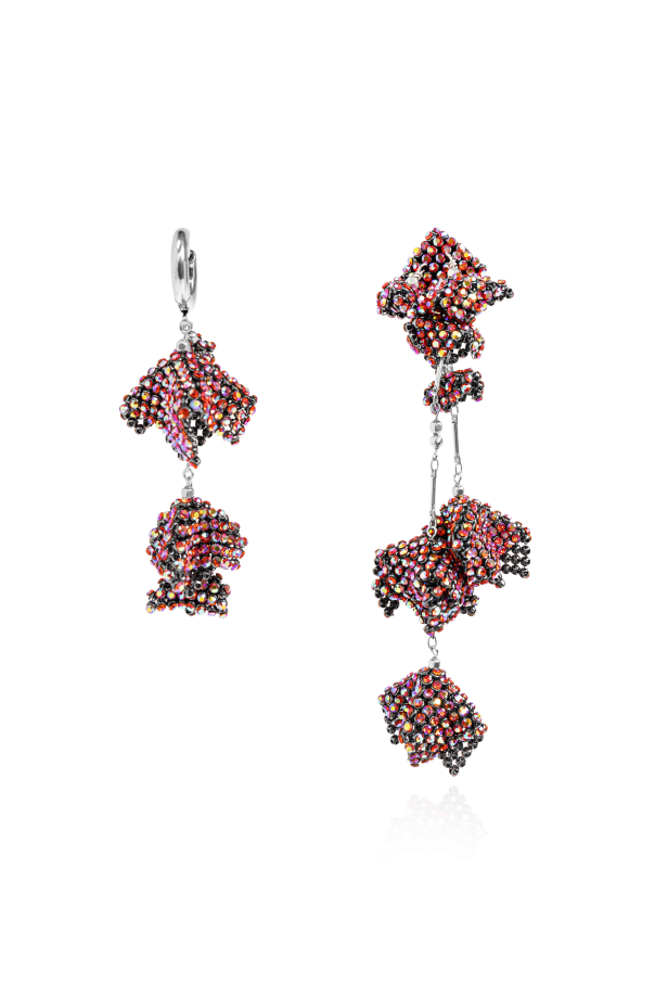 Asymmetrical earrings with shimmering crystals od Isabel Marant