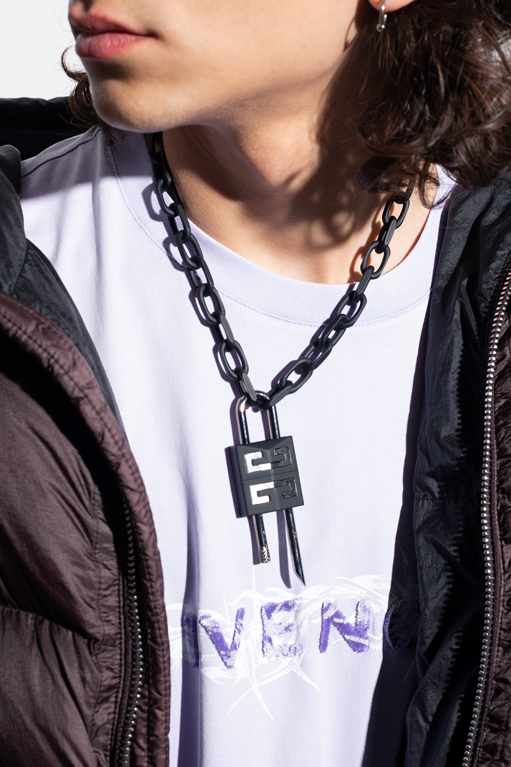 givenchy taupe Necklace with logo