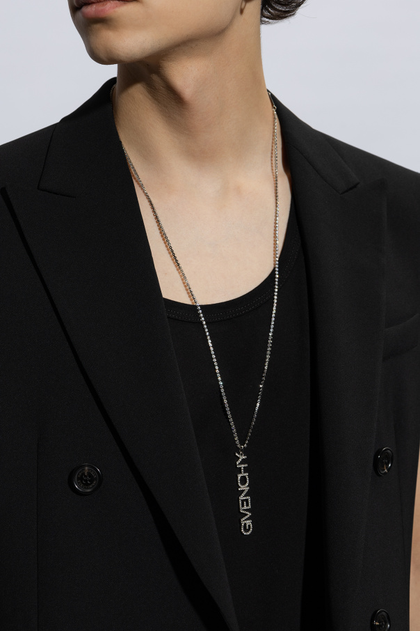 givenchy single-breasted Brass necklace with logo