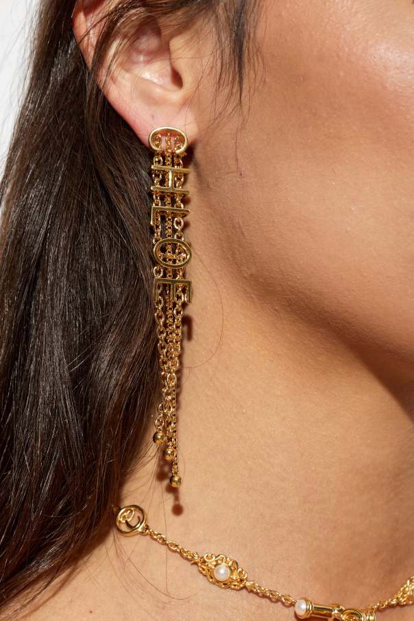 Chloé Long earrings with logo