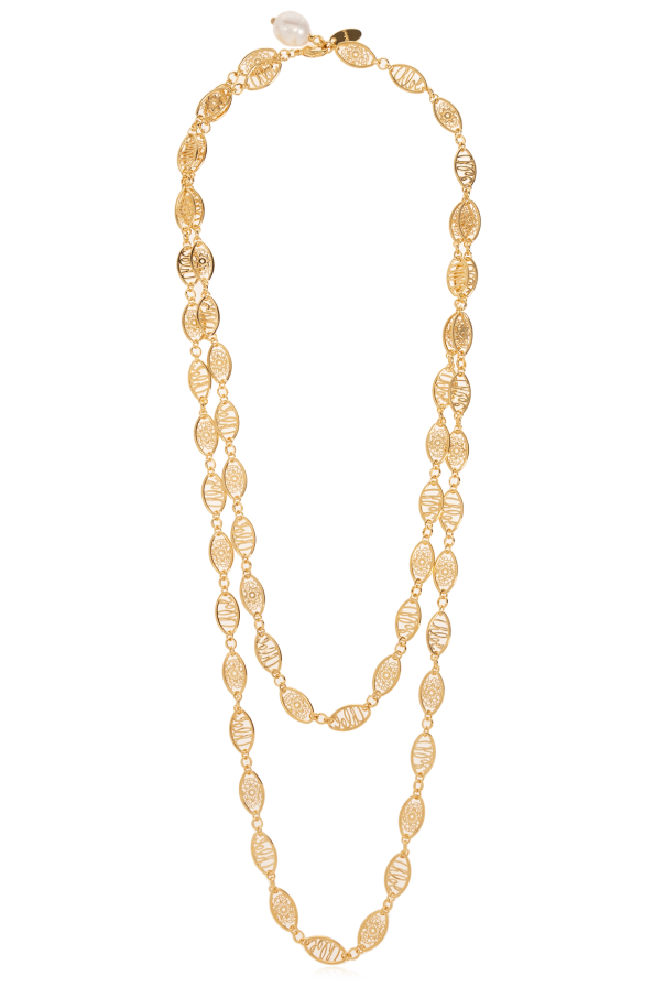 Chloé Double brass necklace