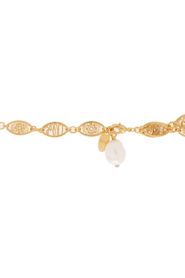 Chloé Double brass necklace