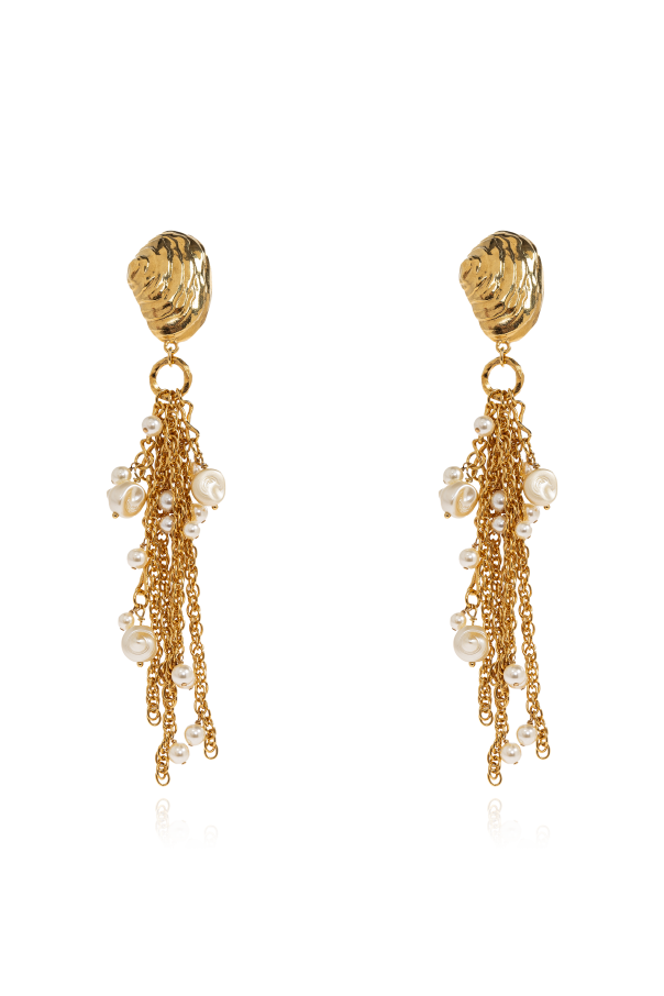 Chloé Long clip-on earrings with pearls