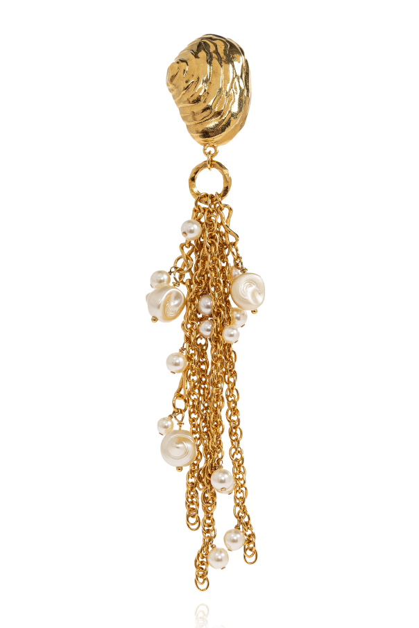 Chloé Long clip-on earrings with pearls