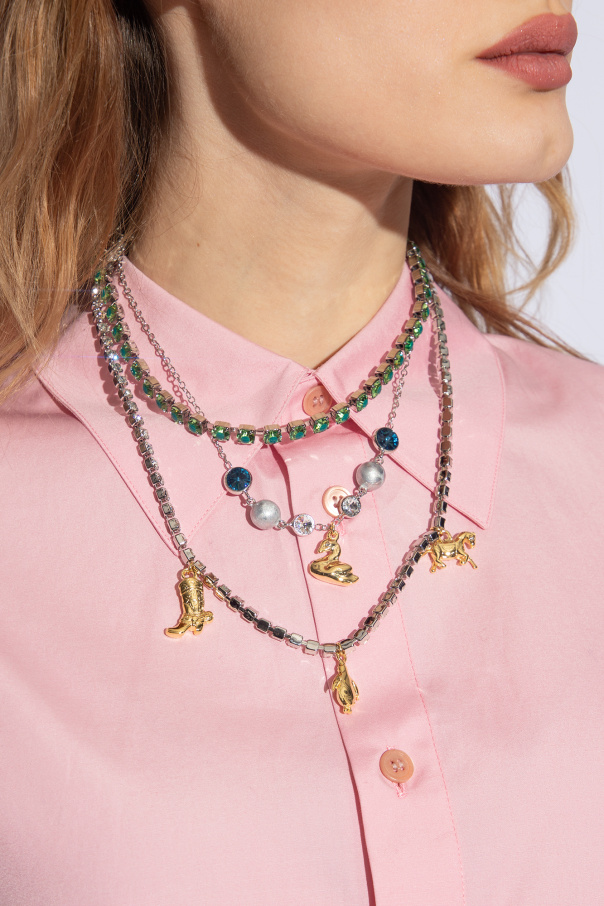 marni blouse Crystal necklace