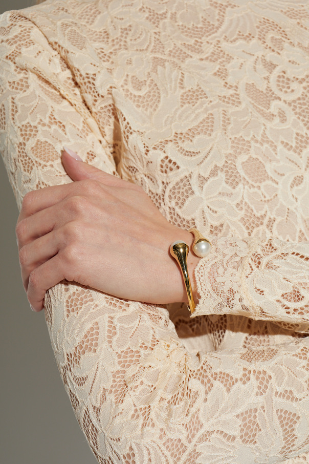 Jimmy Choo Brass bracelet with pearls
