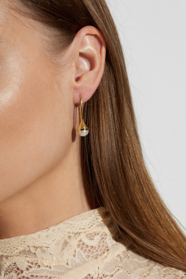 Jimmy Choo Messing-Ohrringe mit Perle