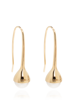Brass earrings with pearl