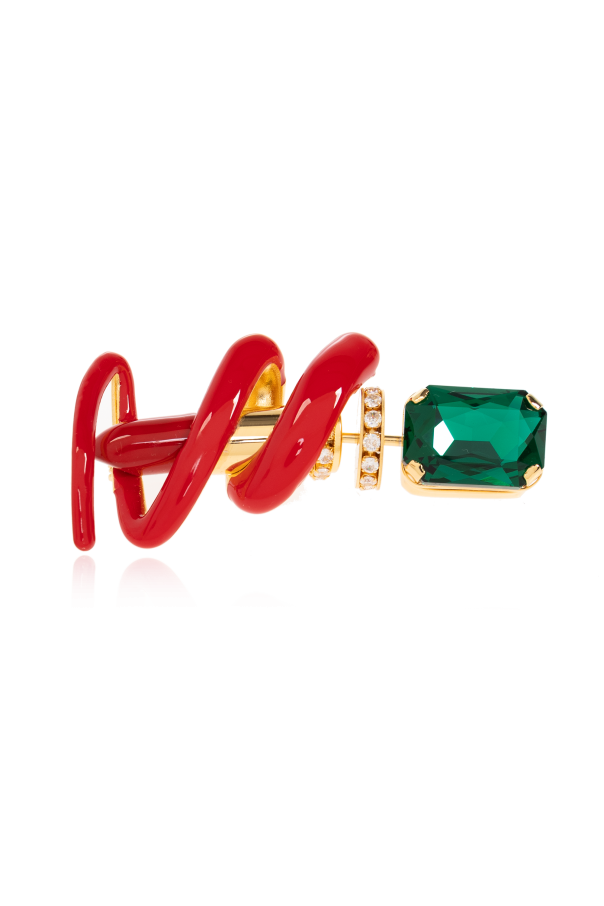 Brooch with shimmering crystals od Balmain