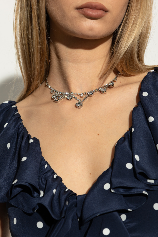 Alessandra Rich Naszyjnik z połyskującymi kryształami